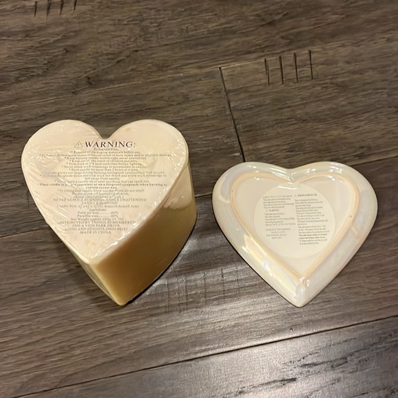 Things Remembered Ivory Heart Candle and Heart Tray and Heart Charm - Picture 7 of 11